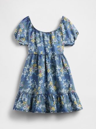 Rochie florală din denim pentru copii