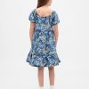 Rochie florală din denim pentru copii