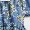 Rochie florală din denim pentru copii