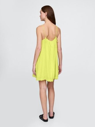 Rochie leagăn brodat din tifon de bumbac