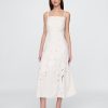Rochie maxi brodata din amestec de in