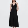 Rochie maxi brodata din amestec de in
