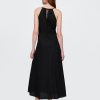 Rochie maxi brodata din amestec de in