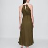 Rochie maxi brodata din amestec de in
