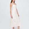 Rochie maxi brodata din amestec de in