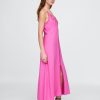 Rochie maxi brodata din amestec de in