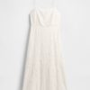 Rochie maxi brodata din amestec de in