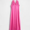 Rochie maxi brodata din amestec de in