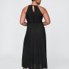 Rochie maxi brodata din amestec de in