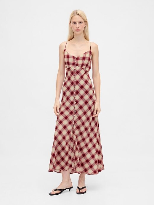 Rochie maxi cami cu nasturi in fata Rochie maxi cami cu nasturi in fata