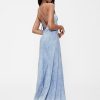 Rochie maxi cu alunecare din denim drapată GapStudio Rochie maxi cu alunecare din denim drapată GapStudio