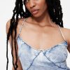 Rochie maxi cu alunecare din denim drapată GapStudio Rochie maxi cu alunecare din denim drapată GapStudio