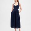 Rochie maxi cu cusaturi, cu talie scazuta