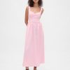 Rochie maxi cu cusaturi, cu talie scazuta Rochie maxi cu cusaturi, cu talie scazuta