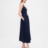 Rochie maxi cu cusaturi, cu talie scazuta