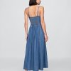 Rochie maxi cu cusături denim Rochie maxi cu cusături denim