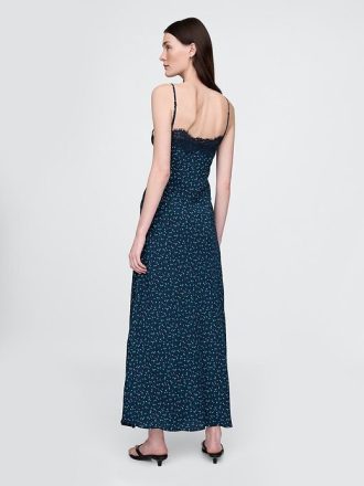 Rochie maxi cu dantelă din crepon