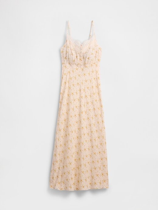 Rochie maxi cu dantelă din crepon Rochie maxi cu dantelă din crepon