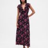 Rochie maxi cu decolteu în V cu volane Rochie maxi cu decolteu în V cu volane