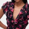 Rochie maxi cu decolteu în V cu volane Rochie maxi cu decolteu în V cu volane