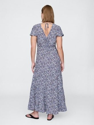 Rochie maxi cu decolteu în V din crep