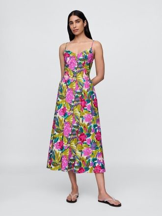 Rochie maxi cu decolteu în V floral