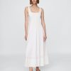 Rochie maxi cu decolteu pătrat din amestec de in Rochie maxi cu decolteu pătrat din amestec de in