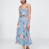 Rochie maxi cu decolteu pătrat din amestec de in Rochie maxi cu decolteu pătrat din amestec de in