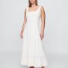 Rochie maxi cu decolteu pătrat din amestec de in Rochie maxi cu decolteu pătrat din amestec de in