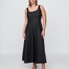 Rochie maxi cu decolteu pătrat din amestec de in Rochie maxi cu decolteu pătrat din amestec de in