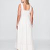 Rochie maxi cu decolteu pătrat din amestec de in Rochie maxi cu decolteu pătrat din amestec de in