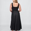 Rochie maxi cu decolteu pătrat din amestec de in Rochie maxi cu decolteu pătrat din amestec de in