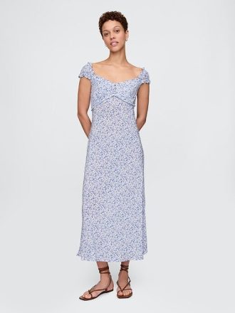 Rochie maxi cu inimă creponată