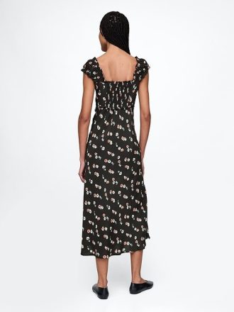 Rochie maxi cu inimă creponată