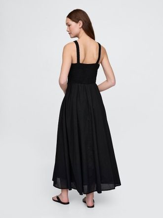 Rochie maxi cu materiale mixte croșetate