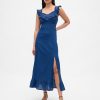Rochie maxi cu volane indigo Rochie maxi cu volane indigo