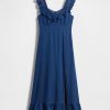 Rochie maxi cu volane indigo Rochie maxi cu volane indigo