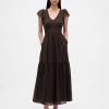 Rochie maxi cu volane, mixt modern