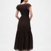 Rochie maxi cu volane, mixt modern