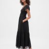 Rochie maxi cu volane, mixt modern