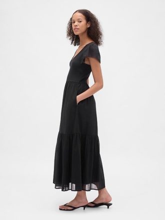 Rochie maxi cu volane, mixt modern Rochie maxi cu volane, mixt modern
