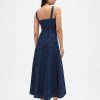 Rochie maxi de denim cu decolteu pătrat Rochie maxi de denim cu decolteu pătrat