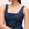 Rochie maxi de denim cu decolteu pătrat Rochie maxi de denim cu decolteu pătrat