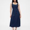 Rochie maxi de denim cu decolteu pătrat Rochie maxi de denim cu decolteu pătrat