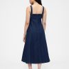 Rochie maxi de denim cu decolteu pătrat Rochie maxi de denim cu decolteu pătrat