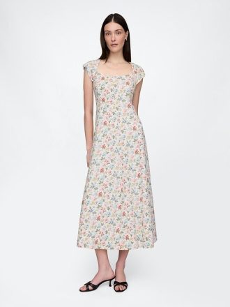 Rochie maxi din amestec de in