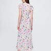 Rochie maxi din crepon cu decolteu în V cu dantelă