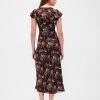 Rochie maxi din crepon cu decolteu în V cu dantelă