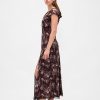 Rochie maxi din crepon cu decolteu în V cu dantelă