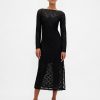 Rochie maxi din dantela cu maneca clopot